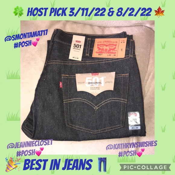 Levi’s 501 original 40 x 30 shrink to fit straight leg jeans New - Picture 7 of 8